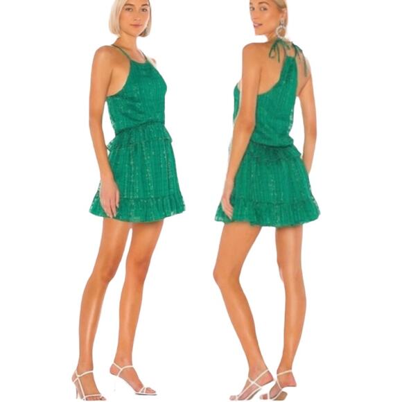 Lovers + Friends Banks Halter A-Line Kelly Green Dress XS - Picture 5 of 12